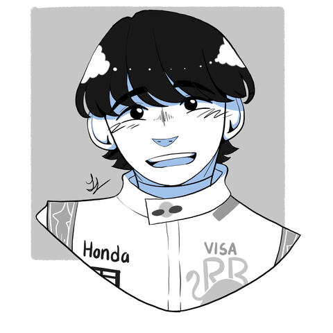 Yuki Tsunoda (greyscale)