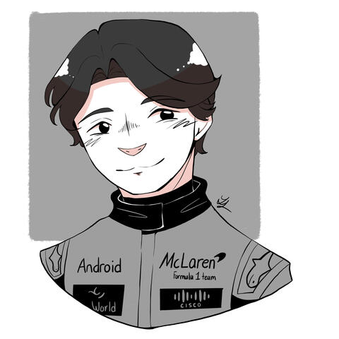 Oscar Piastri (greyscale)